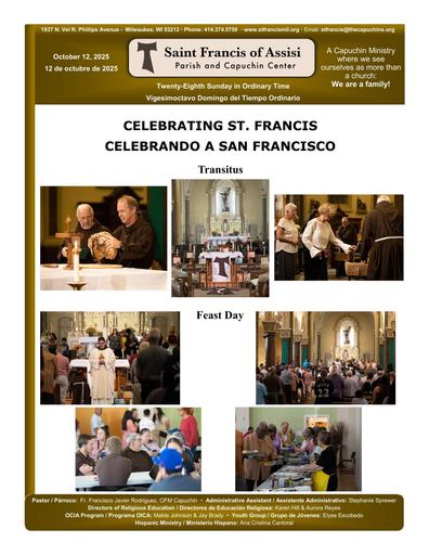 Sunday October 12, 2025 Mass Bulletin