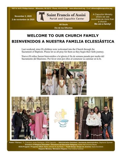 Sunday November 2, 2025 Mass Bulletin