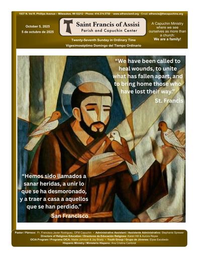 Sunday October 5, 2025 Mass Bulletin